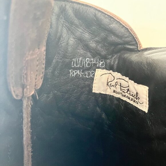 Rod Patrick Womens Cowboy Boots 10A Brown Perro Loco Leather Blunt Toe Tall Top - Picture 10 of 12